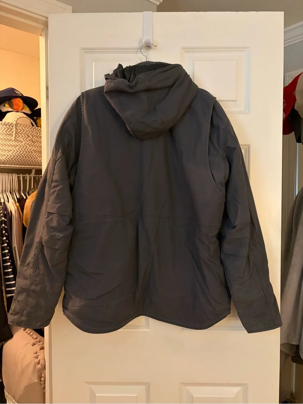 Carhartt Hooded Work Jacket in Dark Gray